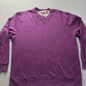 IZOD Crewneck Sweatshirt Men XL Purple Long Sleeve Pullover Fleece Classic Fit